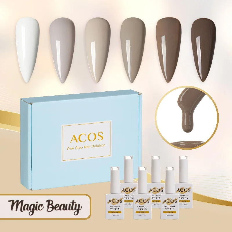 Nail art decoration fast forward-ACOS Gel Polish 6pcs Set (Coffee Colour )