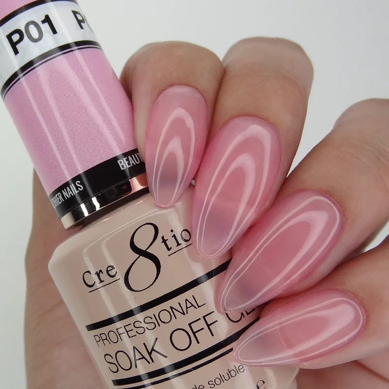 nail repair with firm-hold polish-Cre8tion - Soak Off Gel System - Crystal Pink 01 - 0.5oz (15ml)