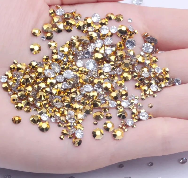 Nail rhinestone draw themes-Metallic Gold