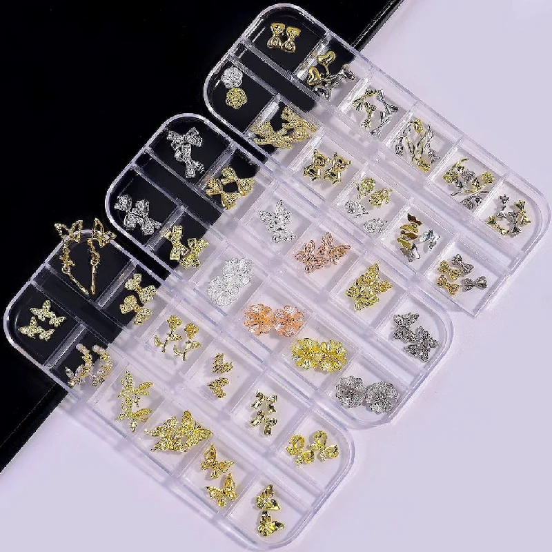 Nail rhinestone puff vibes-Nail Art 3D Decoration Charms Tray