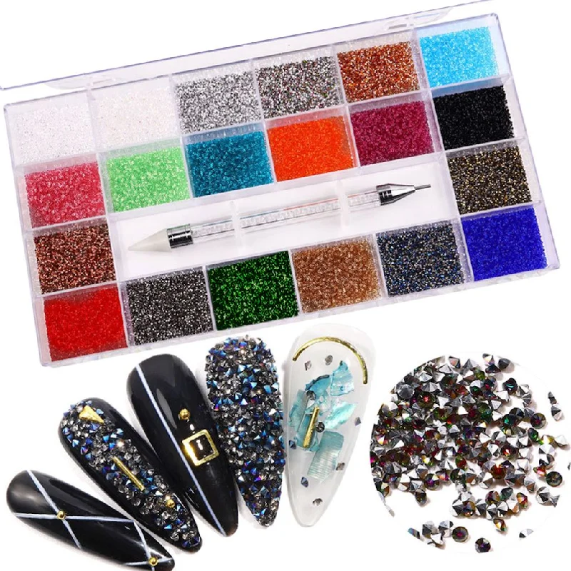 Nail rhinestone twilight shine-Multi Coloured Luxury Crystal Pixies Box Set