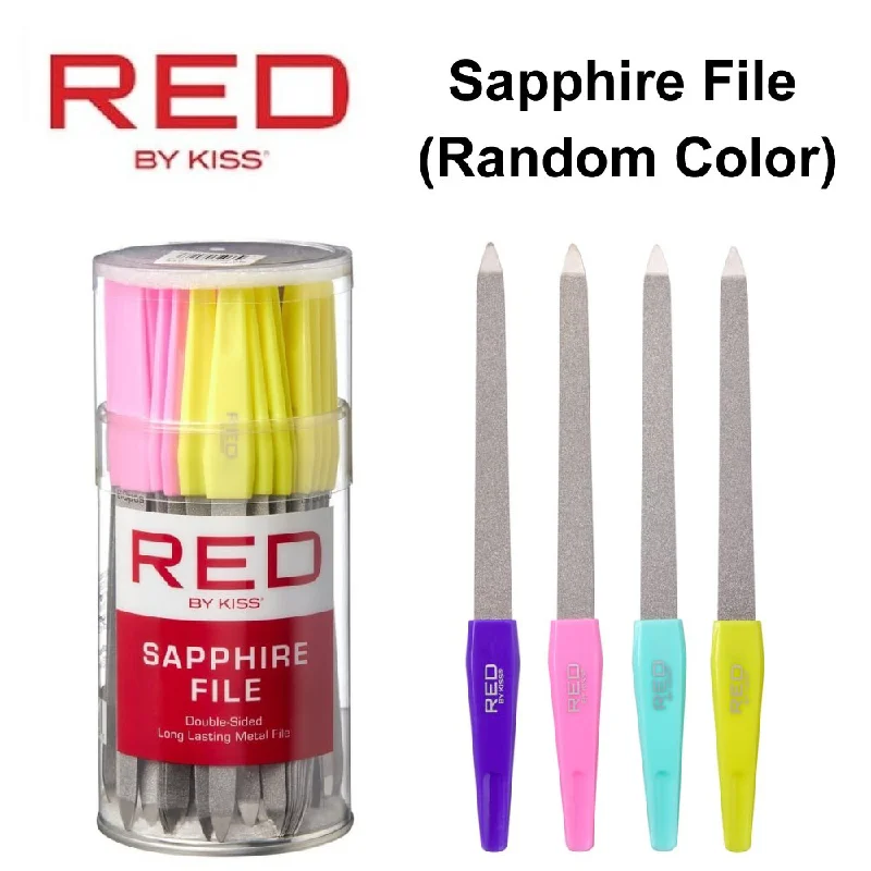 nail repair with sealant-layer polish-Red by Kiss Sapphire File (RANDOM ASSORTED COLOR) (SFL01J)