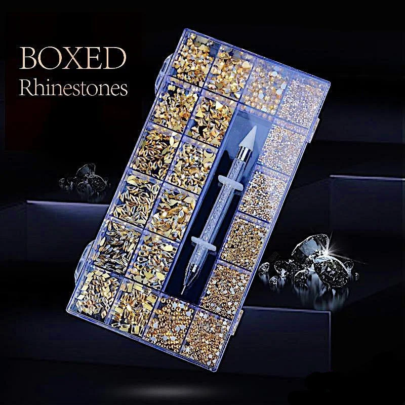 Nail rhinestone loud patterns-Multi Shaped Luxury Rhinestones Box Set