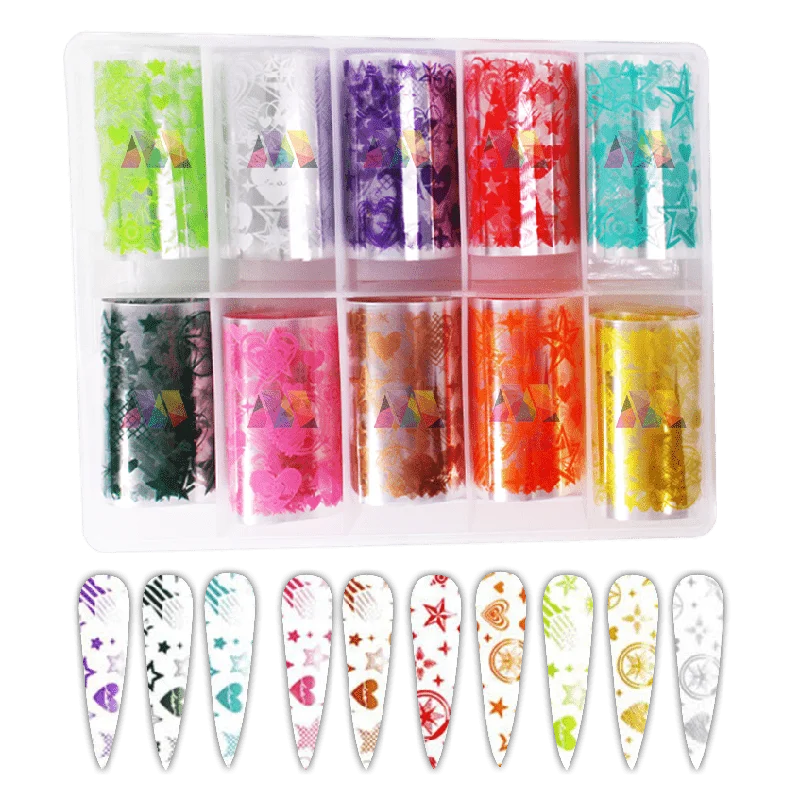 Nail art decoration harmony-Foil Case - Neon Hearts & Stars