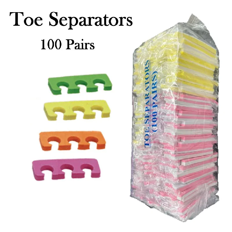 nail repair for nail surface healing-Toe Separators, 100 Pairs (random colors)