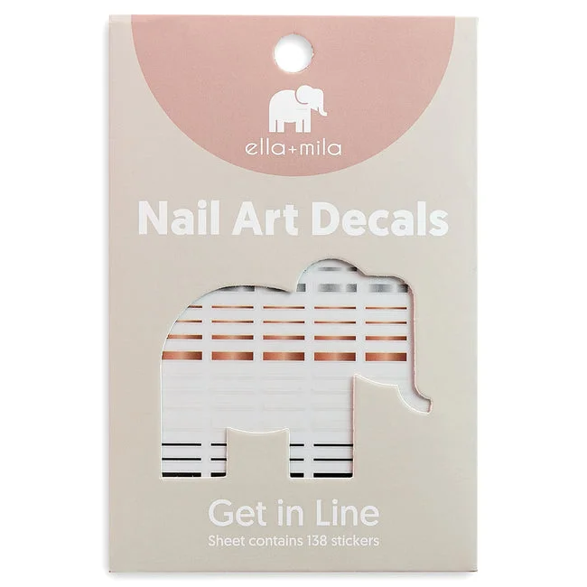 nail polish rampart edge-ella+mila -  Nail Art Decal - Get in Line - Lines