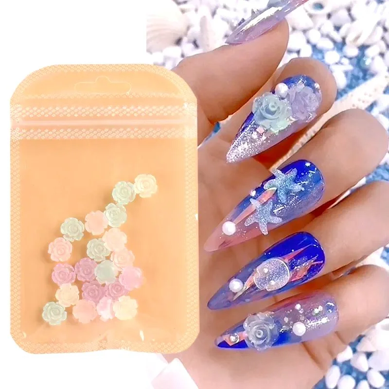 Nail rhinestone kaleidoscope hues-Luminous Nail Art Decoration Charms Bag