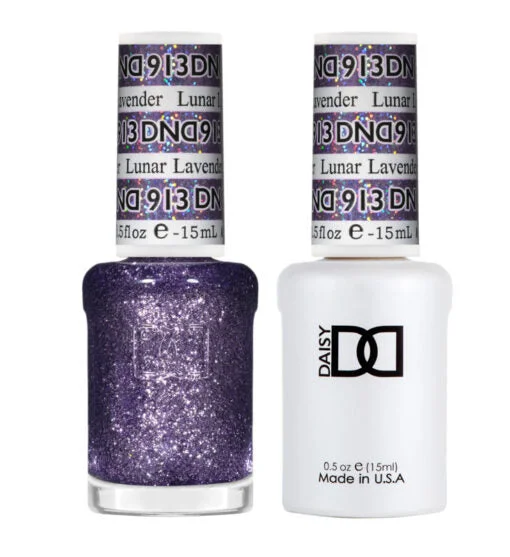 nail polish hem edge-DND - 913 Lunar Lavender - Gel Nail Polish Matching Duo