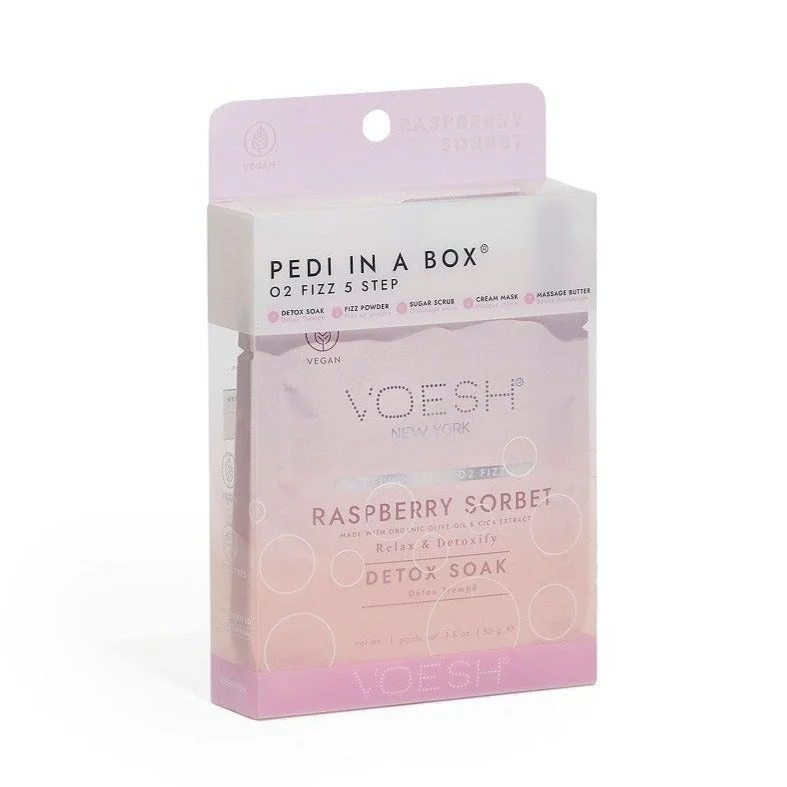 nail repair with firm-hold polish-Pedi-in-a-Box Raspberry Sorbet - 5 Steps - Voesh