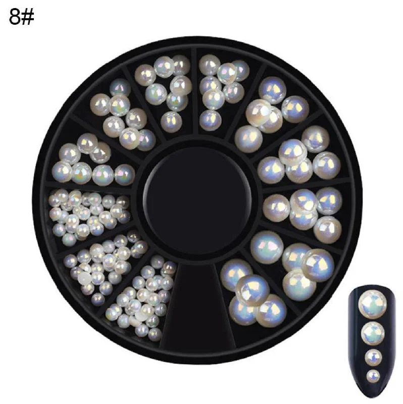 Nail rhinestone keen art-Half Round Pearl Rhinestones #8