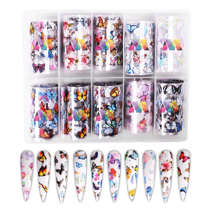 Nail art decoration circle-Foil Case - Butterflies 2