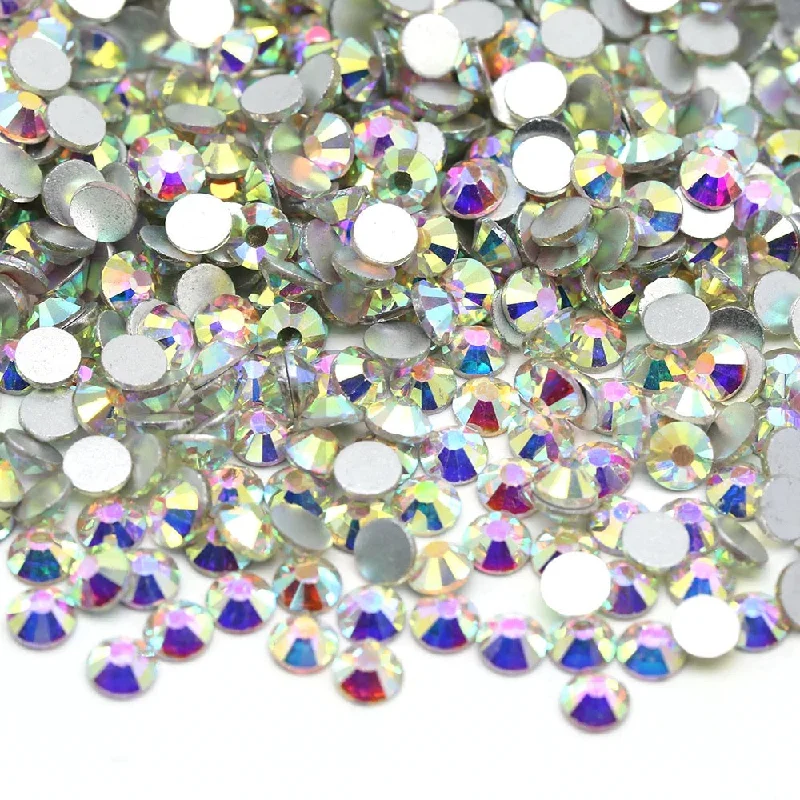 Nail rhinestone soft peel-Crystal AB Mixed Sizes Glass Rhinestones