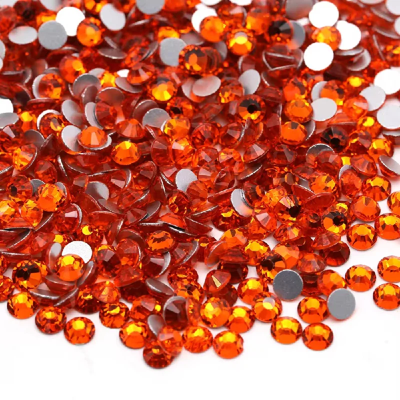 Nail rhinestone nest use-Orange Mixed Sizes Glass Rhinestones