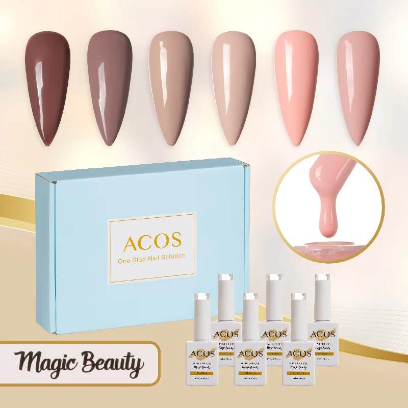 Nail art decoration pause-ACOS Gel Polish 6pcs Set (Nude Colour )