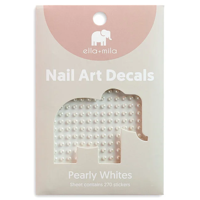 nail polish banner silk-ella+mila -  Nail Art Decal - Pearly Whites