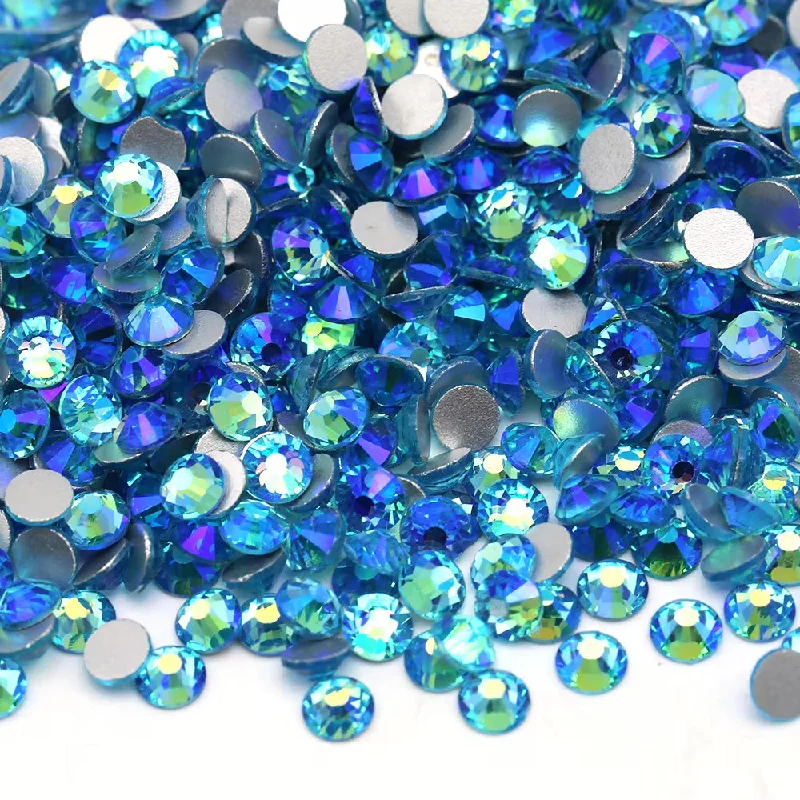 Nail rhinestone tiny kits-Aquamarine AB Mixed Sizes Glass Rhinestones