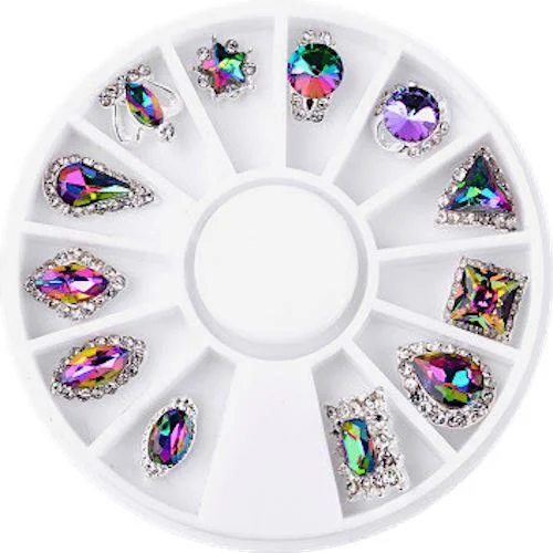 Nail rhinestone dew motifs-Nail Art Decoration Rhinestones Wheel WME001