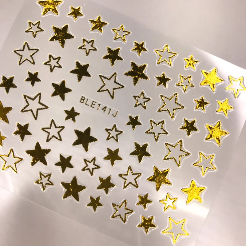 Nail art decoration revive-Metallic Gold Star Stickers