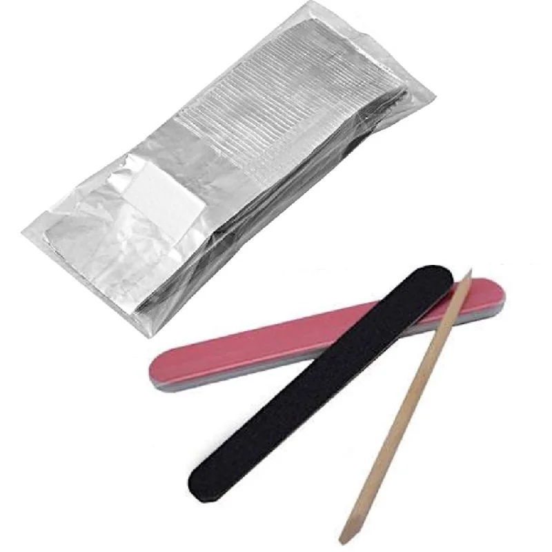 nail repair for nail repair best-use kit-Disposable Nail Removal Pack - 50xFoil, File & Buffer