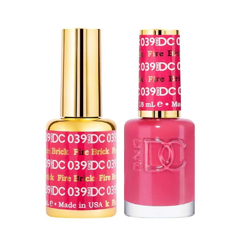 nail polish droplet fall-DND / DC Gel Nail Polish Matching Duo - 039 Fire Brick