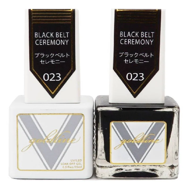 nail polish broom sweep-VETRO Gold Line Gel Polish - 023 Black Belt Ceremony