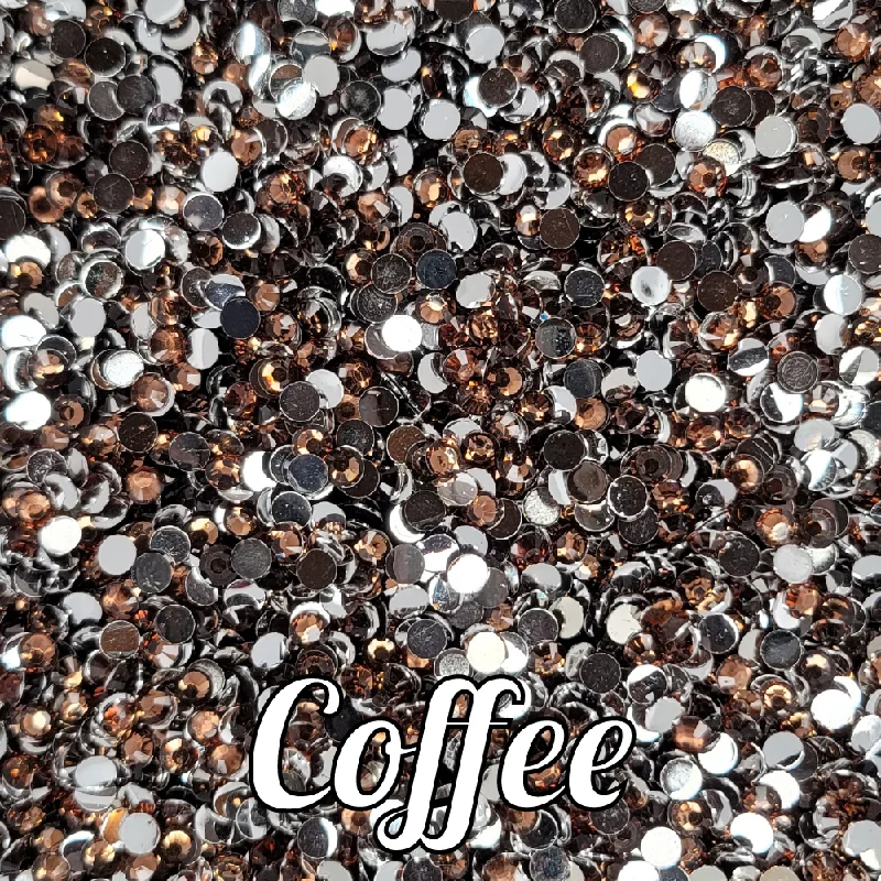 Nail rhinestone saga nails-Coffee Resin Rhinestones