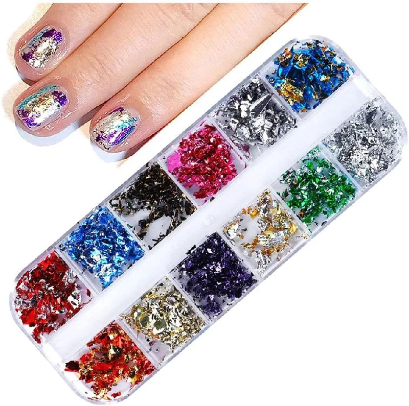 Nail art decoration finesse-12 Grids of Foil - CB04 - Mixed Foil - Coral Reef