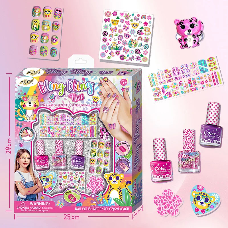 Nail art decoration jagged-Kids Nail Kits with Bling Bling Nail Set #002