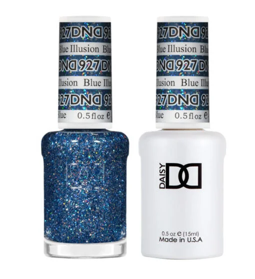 nail polish ribbon tie-DND - 927 Blue Illusion - Gel Nail Polish Matching Duo