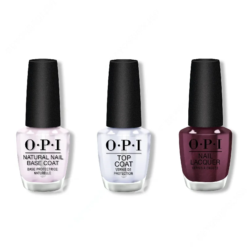 nail polish marsh reed-OPI - Nail Lacquer Combo - Base, Top & Dressed To The Wines 0.5 oz - #HRM04