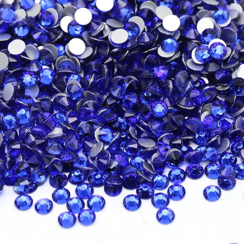 Nail rhinestone ace tips-Sapphire Mixed Sizes Glass Rhinestones