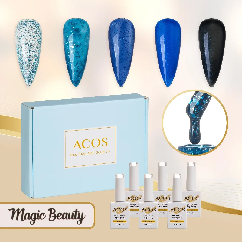 Nail art decoration score-ACOS Gel Polish 6pcs Set (Blue Jewel )