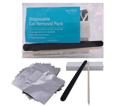 nail repair for nail repair gentle-use kit-Disposable Gel Removal Pack - 12xFoil, File & Buffer