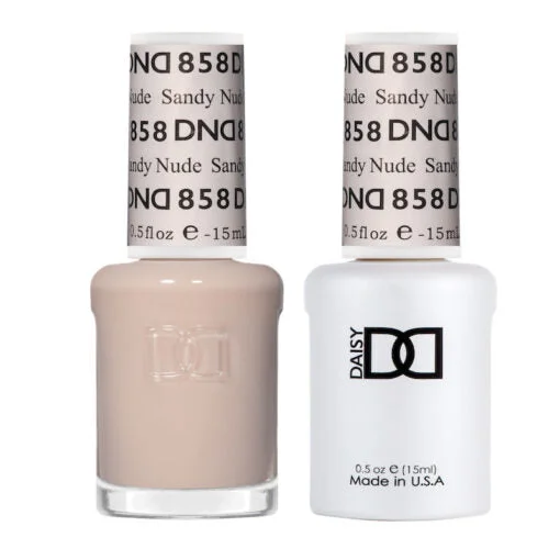 nail polish tweed gray-DND - 858 Sandy Nude - Gel Nail Polish Matching Duo