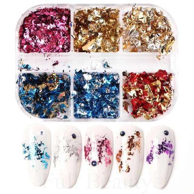 Nail art decoration skill-6 Grids of Nail Art Foil #3 - Festive