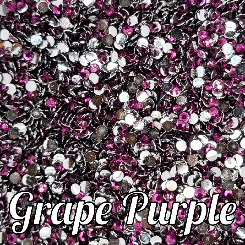 Nail rhinestone tale designs-Grape Purple Resin Rhinestones