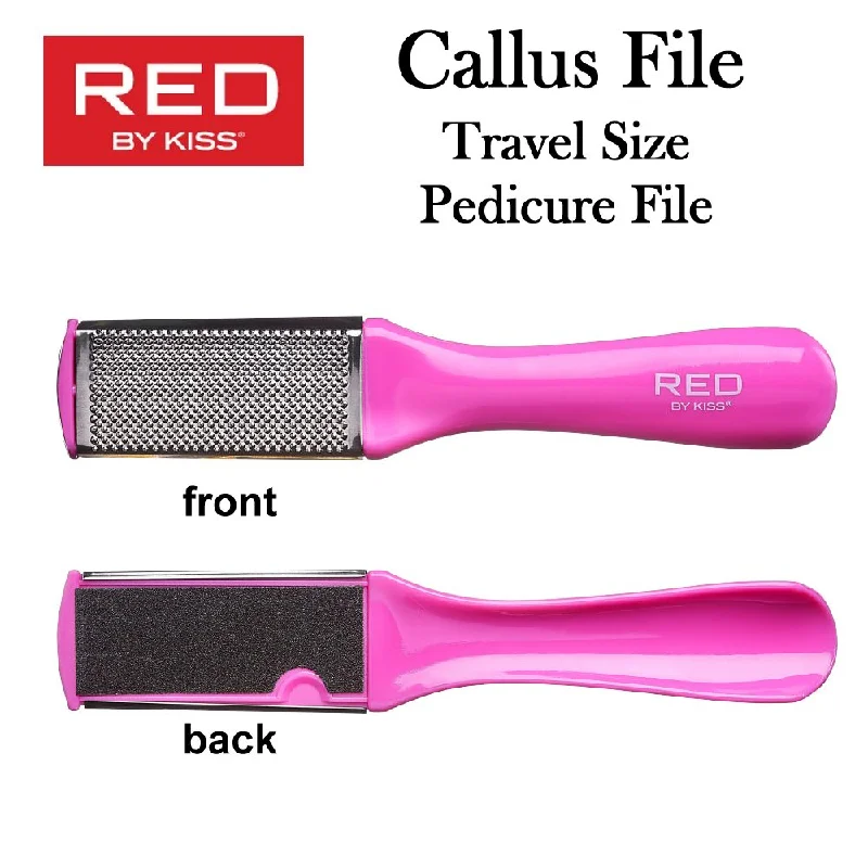 nail repair with protective-coat polish-RED by KISS Travel Size Pedicure File, (FF15)