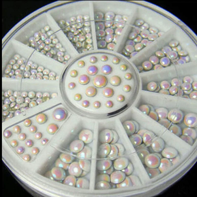 Nail rhinestone leaf vibes-Pearl Alloy Nail Wheel Tray